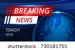 Breaking News Live background banner with planet map . Business or Technology News Background. Vector stock Illustration. EPS 10