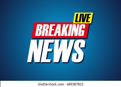 Breaking News Live background. TV screen banner. Vector Illustration.