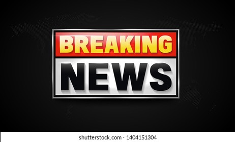 Breaking news live. Banner for broadcasting of the hot information report
