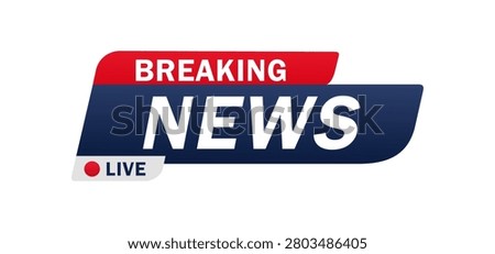 Breaking News Live Banner Graphic Design Template for Urgent Updates, Television Broadcast Alerts, Online Streaming Headlines, Media Coverage Announcements