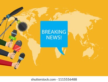 Breaking news live concept. Vector illustration.