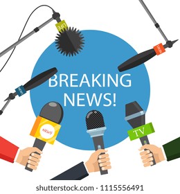 Breaking news live concept. Vector illustration.