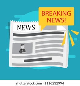 Breaking news live concept. Vector illustration.