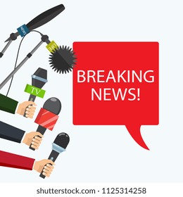 Breaking news live concept. Vector illustration.
