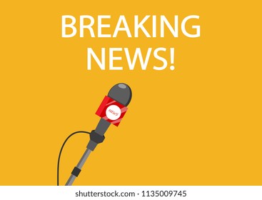 Breaking news live concept. Vector illustration.