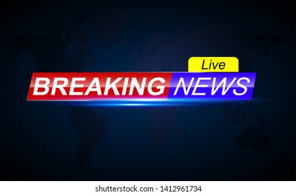 Breaking News Broadcast Concept Blue Color Stock Vector (Royalty Free ...