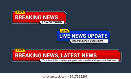 Breaking News Live Update Lower Third Vector Illustration Template