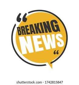 Breaking news logo icon for News Entertaining show sign banner vector illustration on circle shape style background