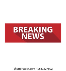 Breaking news logo vector banner with white text vector image