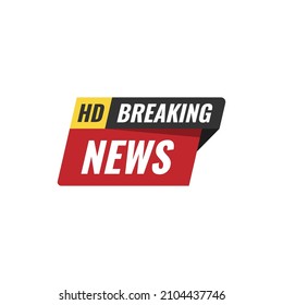 Breaking News Logo, Vektorbanner mit weißem Text, Vektorbild. Kommunikation mit Nachrichtensymbolen und Vektorgrafik-Vorlagendesign