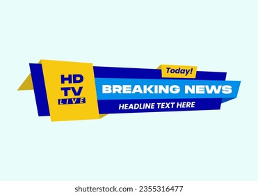 Breaking news lower third banner illustration vector clip art latest news headline title flat editable.