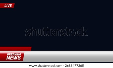 Breaking news lower third banner template for live television broadcast