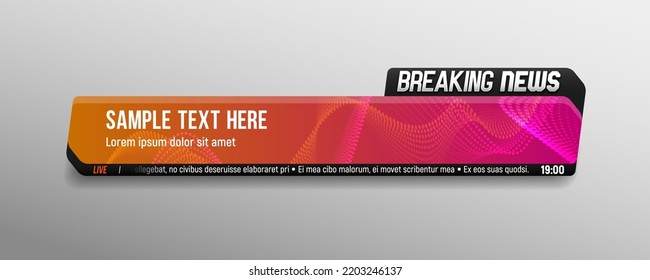 Breaking news. Lower third for news header. Vector template for your design.