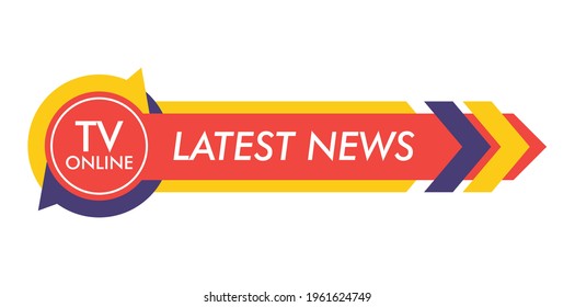 Últimas noticias. Ilustración vectorial de la barra de noticias de la tercera TV inferior. Noticias en vivo. Cartel para la emisión de la plantilla de vídeo de televisión. Señal de noticias de streaming
