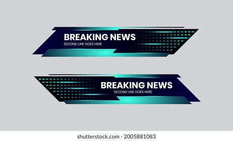 breaking news lower third vector blue futuristic design template