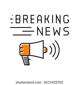 breaking news media color icon vector. breaking news media sign. isolated symbol illustration