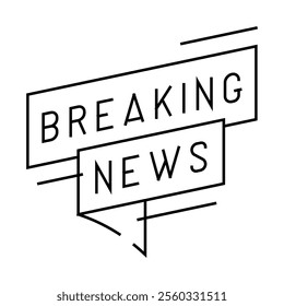 breaking news media line icon vector. breaking news media sign. isolated contour symbol black illustration