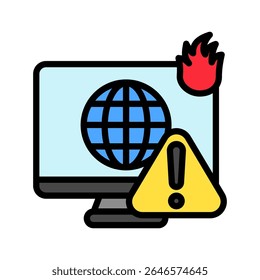 Breaking News mini illustration outline color icon, use for journalist, broadcasting, news and media UI, UX kit, app and web development, digital or print.