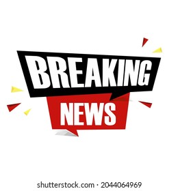 Breaking news minimalistic logo on white background. Entertaining show with news. Illustration