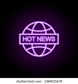 breaking news neon icon. Elements of media, press set. Simple icon for websites, web design, mobile app, info graphics