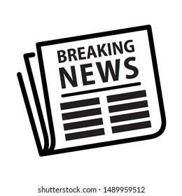 Breaking News, Newspaper Icon, Vector Illustration