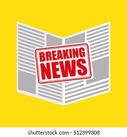 breaking news in newspaper vector illustration design