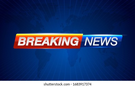 Breaking News on World Map Background. Planet News Background Business Technology. Vector illustration template for your design.