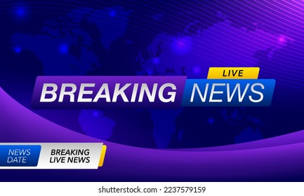 Breaking News on World Map Background. Planet News Background Business Technology. Vector illustration template for your design.