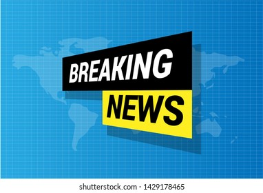 Breaking news on world map.Breaking news concept