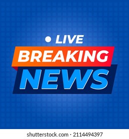 Breaking News Report Web Banner Icon Label Vector de diseño