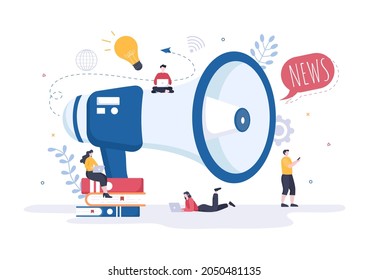 Breaking News Reporter Background Vector Illustration With Journalist About Information Incident, Activities, Weather and Announcements