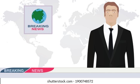 Breaking news screen. vector illustration