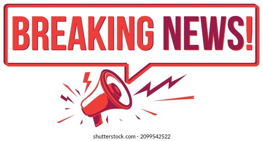 Breaking news - sign with megaphone