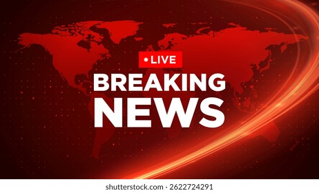 Breaking news sign on globe background. Breaking news colorful promotion template. News Announcement  Banner label vector. Breaking news sign on blue background.