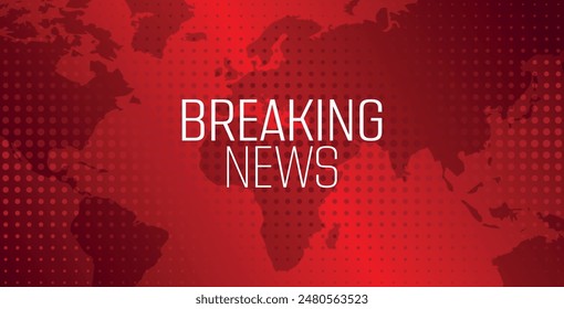 breaking news sign on red background