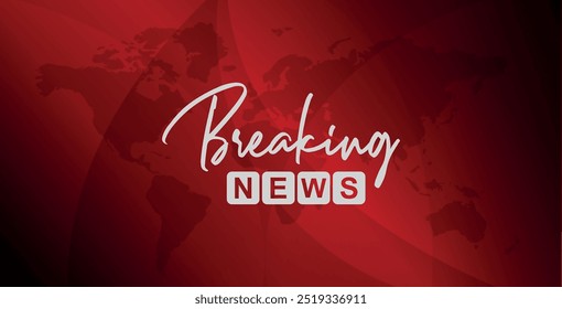 breaking news sign on red background