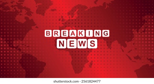 breaking news sign on red background