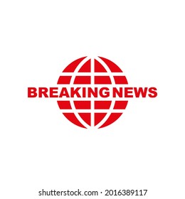 breaking news sign on white background