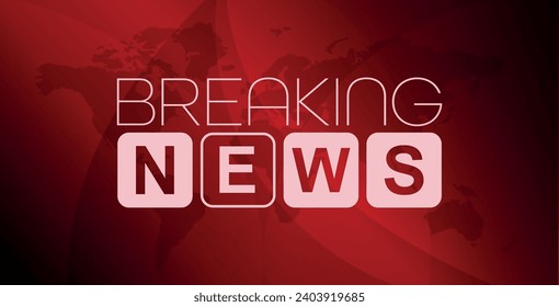 breaking news sign on white background