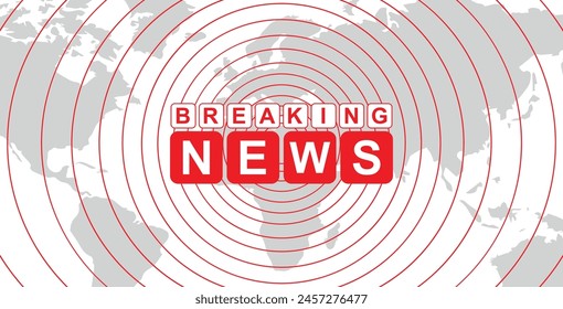 breaking news sign on white background