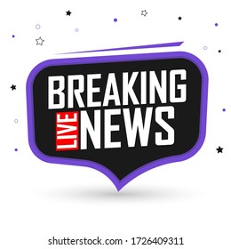 Breaking News, speech bubble banner design template, vector illustration