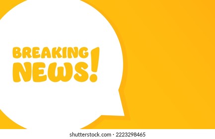 Últimas noticias. Burbuja del discurso con el texto de las noticias Breaking. 2.ª ilustración. Estilo plano. Icono de línea de vector para negocios y publicidad