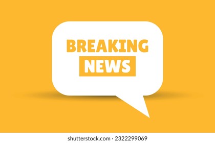 Breaking news speech bubble vector illustration. Communication speech bubble with Breaking news text