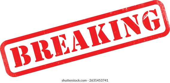 Breaking News
Sticker Red Rubber Stamp Label Grunge Texture Effect