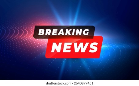 breaking news streaming headline blue banner for screen display vector