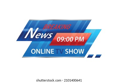 Breaking news television title bar template realistic vector illustration