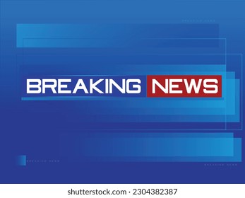 Breaking news template with 3d red and blue badge, Breaking news text on dark blue with earth and world map background, TV News show Broadcast template  vector illustration
