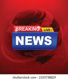 Breaking News template, Collection of news TV program title on dark red background. Breaking News text on a tag and badge. elegant and modern style, vector illustration EPS10.