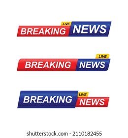 Conjunto de plantillas de noticias de última hora, Colección de títulos de programa de televisión de noticias sobre fondo blanco. Breaking News escribe sobre una etiqueta y una placa. estilo elegante y moderno, ilustración vectorial EPS10.