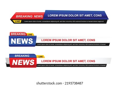 Breaking News template set, Collection of news TV program title on white background. Breaking News text on a tag and badge. elegant and modern style, vector illustration EPS10.